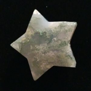 Moss Agate Star Palm Stone with Natural Inclusions